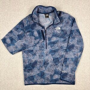 The North Face Alpine Polartec 100 Fleece Mens S Blue Camo 1/2 Zip Pullover
